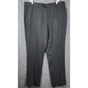 Alberto Cardinali Dress Pants Mens 40R Charcoal Grey‎ Pinstripe Slim Fit S60